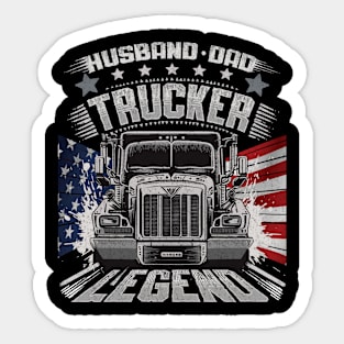 Husband Dad Trucker Legend - Funny Trucker Sticker